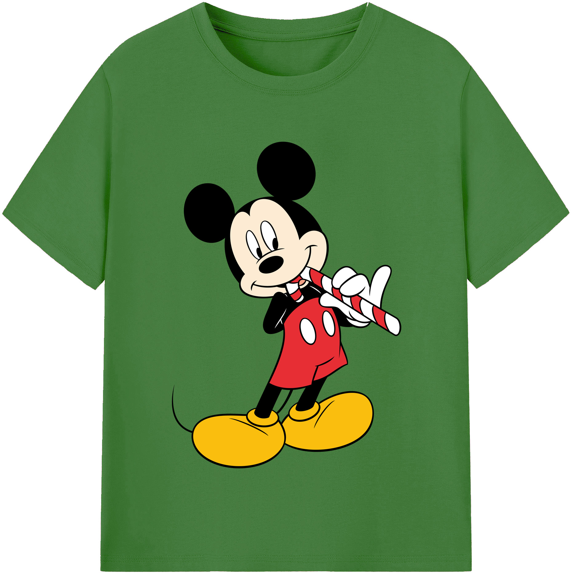 （画像用） ミッキーマウス Mickey Mouse レディースカジュアルプリントTシャツ（綿100％）